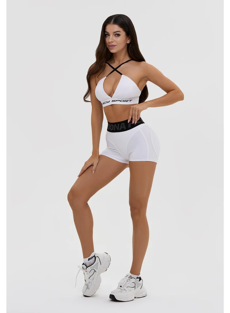 Bona Fide Extra Shorts White Extra High Waist Gym Shorts for Women for Women | Best Price UAE