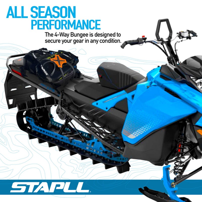 STAPLL حزام تثبيت STAPLL - حبل بونجي مسطح 4 اتجاهات مع قبضة مطاطية، أحزمة ربط غير قابلة للانزلاق للدراجات النارية، ATV، الكاياك، ركوب الدراجات، التخييم، تخزين الشاحنات، حبال بونجي قابلة للتعديل - عبوة 2 (برتقالي) - Image 3