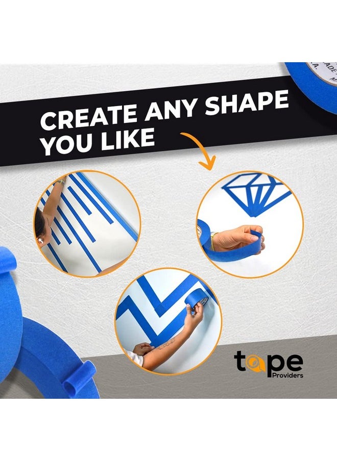 WOD Tape Wod Pmt21B Blue Painter’S Tape - 3 Inch X 60 Yds. Thick & Wide Masking Tape For Safe Wall Painting, Building, Remodeling, Labeling, Edge Finishing  - Image 4