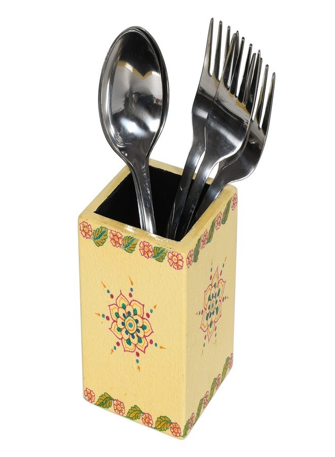 Woodee Cutlery Holder Stand | Wooden Spoon Fork Stand | Caddy Stand for Table Counter top, Cutlery Spoon Stand for Kitchen Dining Table - Image 1