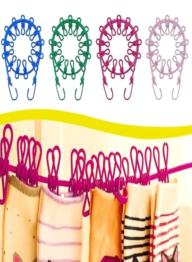 Drumstone (𝟏𝟓 𝐘𝐞𝐚𝐫𝐬 𝐖𝐚𝐫𝐫𝐚𝐧𝐭𝐲) Strong Cloth Drying Rope with 12 Clips & Hooks | Adjustable Portable Clothesline Rope for Indoor & Outdoor Use | Windproof Laundry Hanging Wire - Image 3