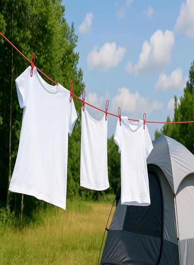 Drumstone (𝟏𝟓 𝐘𝐞𝐚𝐫𝐬 𝐖𝐚𝐫𝐫𝐚𝐧𝐭𝐲) Strong Cloth Drying Rope with 12 Clips & Hooks | Adjustable Portable Clothesline Rope for Indoor & Outdoor Use | Windproof Laundry Hanging Wire - Image 2