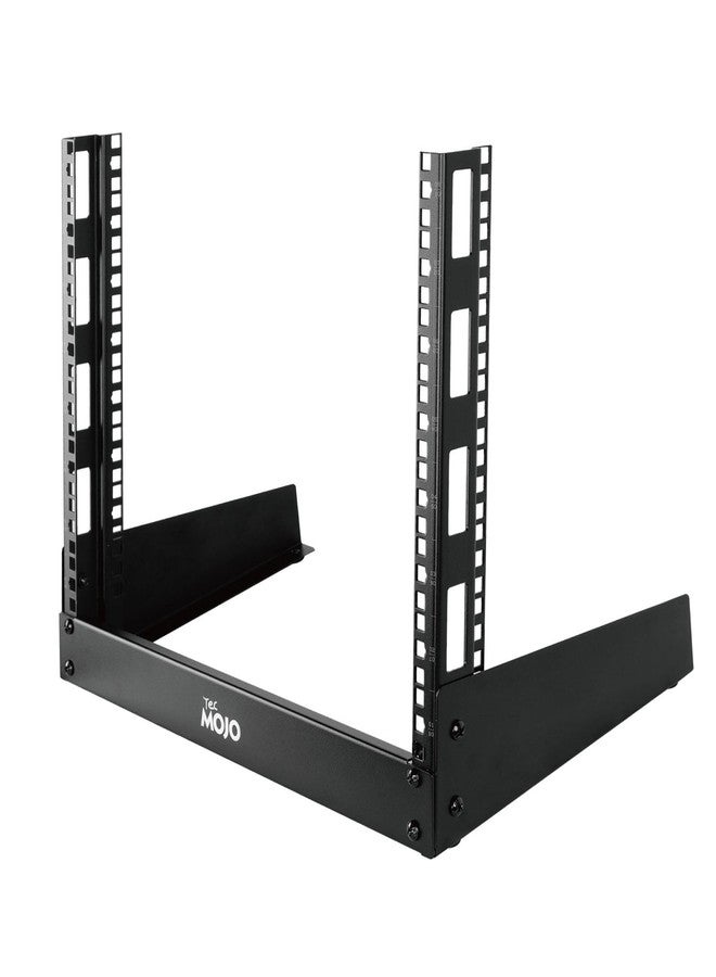 Tecmojo 2 Post 8U Desktop Sever Rack Small Open Frame Rack for 19 inch AV/Data/Audio/Studio Equipment Free Standing Home/Office Rack,Square Hole - Image 1