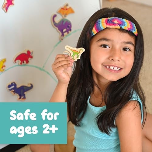 SPARK & WOW Spark Wow Wooden Magnets Dinosaurs Magnets for Kids Ages 2 OpenEnded Play Adhere to Fridges Whiteboards and More - Image 5