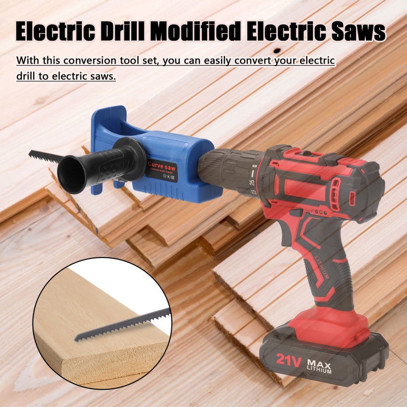 Electric Drill Modified Electric Saws Conversion Accessory Set 3 Sawblades - Cuts Wood Plastics Metal Pipes - Fine ABS Metal for Home DIY - Image 2