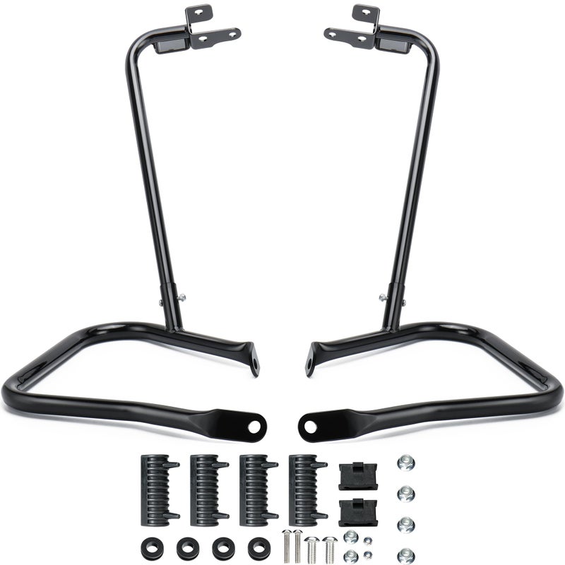 MoKitDora Touring Rear Saddlebag Bracket Guard Bars Compatible with 2014up Harley Street Road Glide Electra Glide Road King Chrome