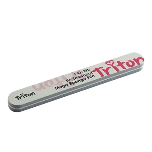 TRITON Professional 150/220 Double Sided Nail Filer/Emery Board/Buffer/Polisher, Reusable Sponge File Manicure Pedicure Tool for Home and Salon Use - Image 1