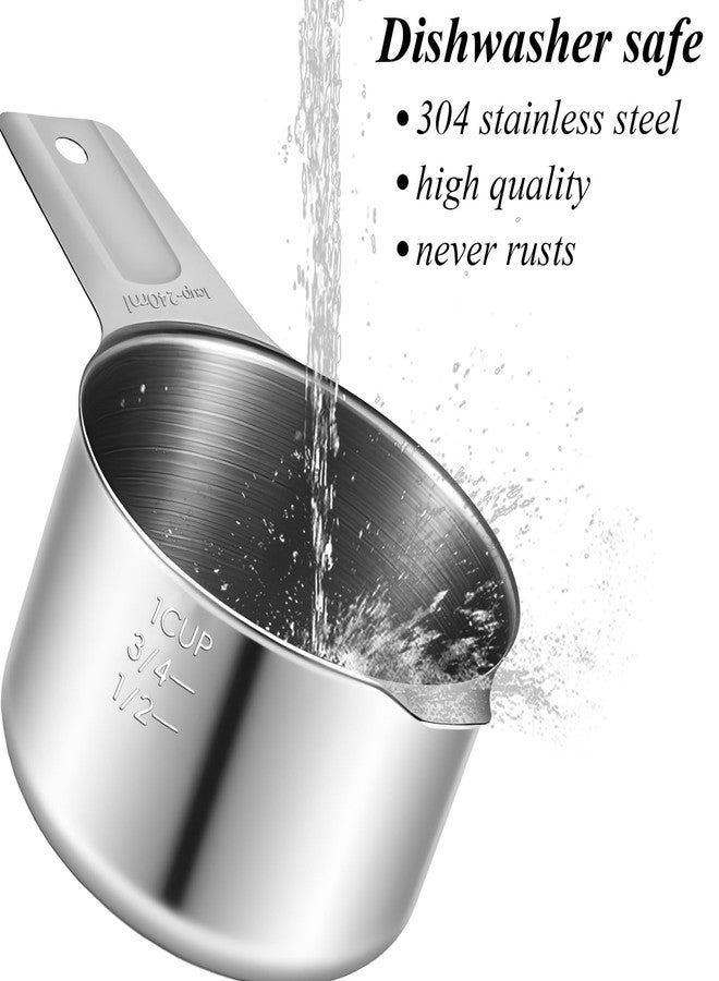 Alrhso 1Cup Measuring Cup (240ml, 8oz) Metal Scoop Rice Measuring Cup Stainless Steel Single Measure Scoop for Kitchen Cooking Baking, Laundry Detergent, Wet and Dry Ingredients, Dishwasher Safe - Image 4