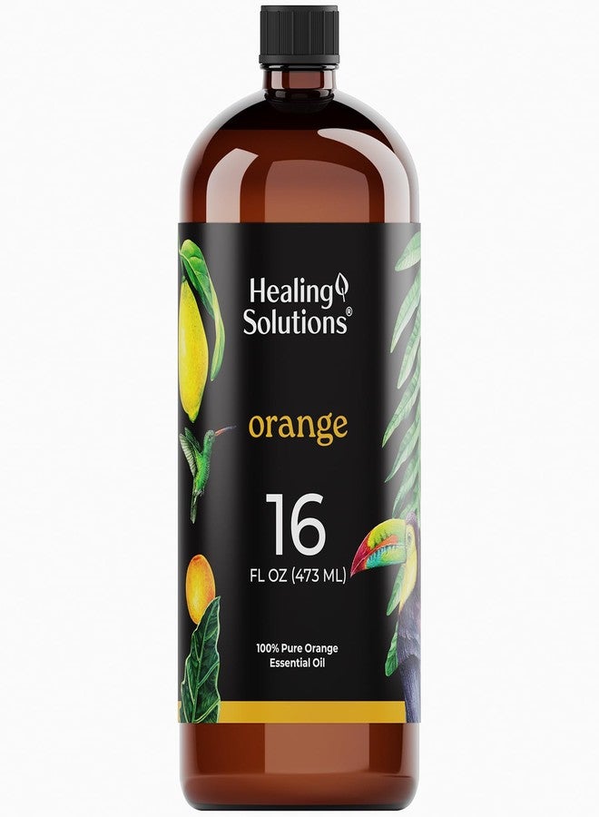 Healing Solutions Orange Essential Oil Bulk, 16oz - 100% Pure Large Bottle of Sweet Orange Essential Oil for Cleaning & More - Orange Essential Oil for Skin - Citrus Essential Oil Bulk - Image 1