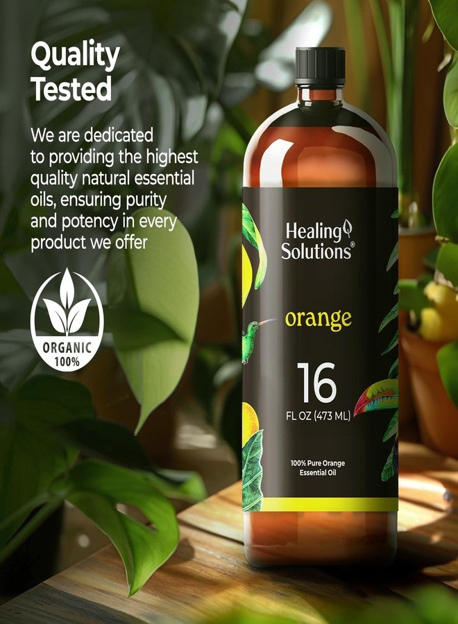 Healing Solutions Orange Essential Oil Bulk, 16oz - 100% Pure Large Bottle of Sweet Orange Essential Oil for Cleaning & More - Orange Essential Oil for Skin - Citrus Essential Oil Bulk - Image 4