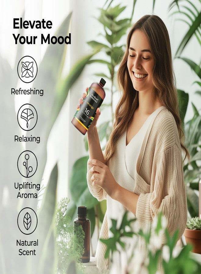 Healing Solutions Orange Essential Oil Bulk, 16oz - 100% Pure Large Bottle of Sweet Orange Essential Oil for Cleaning & More - Orange Essential Oil for Skin - Citrus Essential Oil Bulk - Image 5