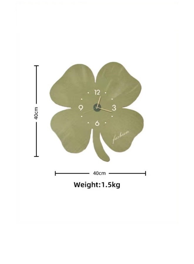 ميكسد ساعة حائط بأربع أوراق البرسيم ساعة حائط صامتة غير موقوتة ساعة إبداعية كوارتز ساعة تعمل بالبطارية ديكور منزلي لغرفة المعيشة والمدرسة والمكتب 40*40 سم - Image 1