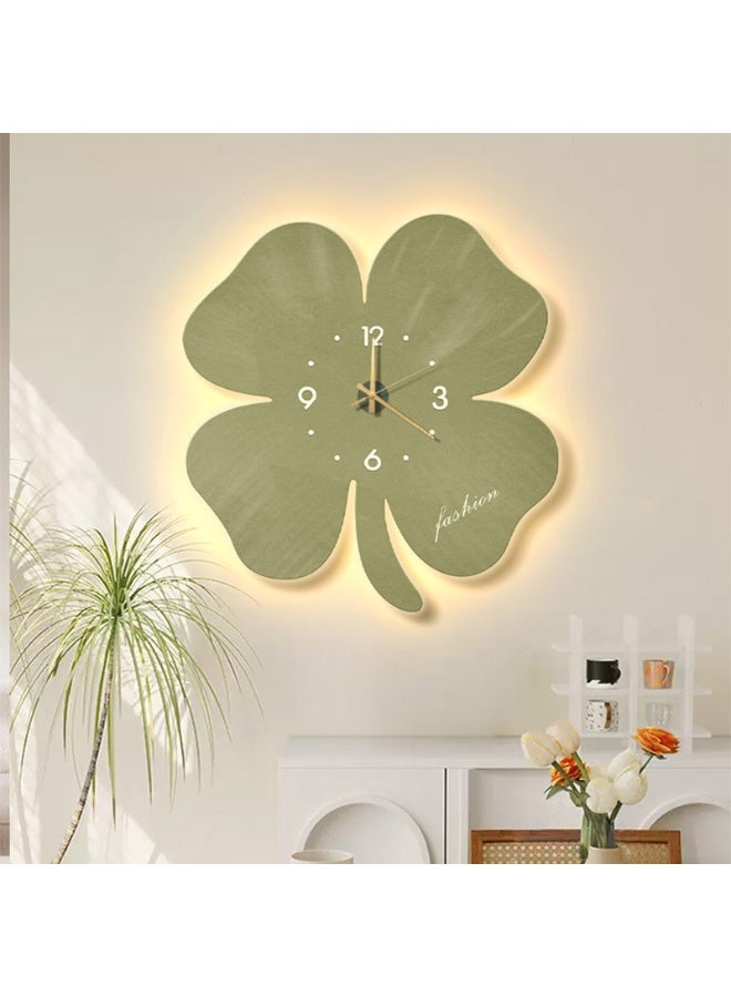 ميكسد ساعة حائط بأربع أوراق البرسيم ساعة حائط صامتة غير موقوتة ساعة إبداعية كوارتز ساعة تعمل بالبطارية ديكور منزلي لغرفة المعيشة والمدرسة والمكتب 40*40 سم - Image 3