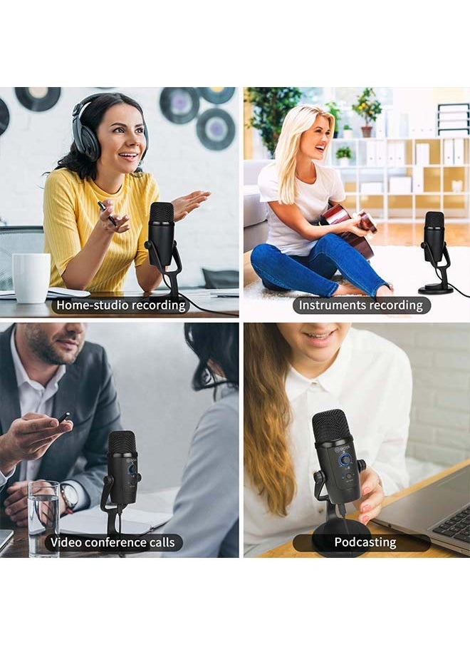 BOYA USB Condenser Microphone, BY-PM500 USB Studio Microphone for Windows, Mac & PC, with Detachable Stand for Vocals, YouTube Streaming, Gaming, Conference Call, ASMR, Podcast Video Recording