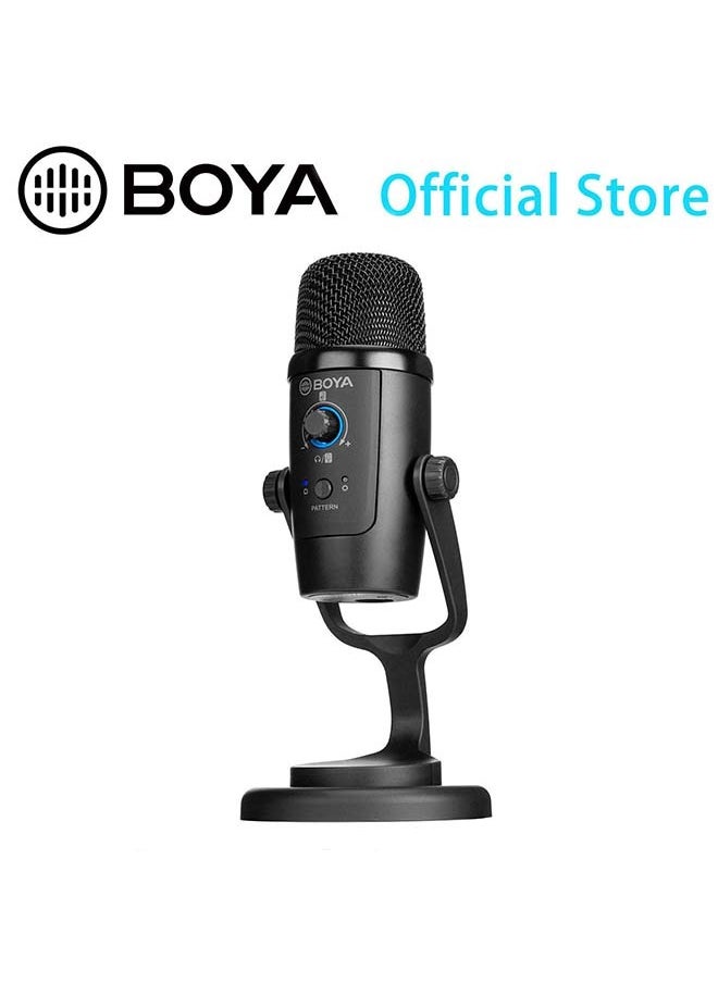 BOYA USB Condenser Microphone, BY-PM500 USB Studio Microphone for Windows, Mac & PC, with Detachable Stand for Vocals, YouTube Streaming, Gaming, Conference Call, ASMR, Podcast Video Recording
