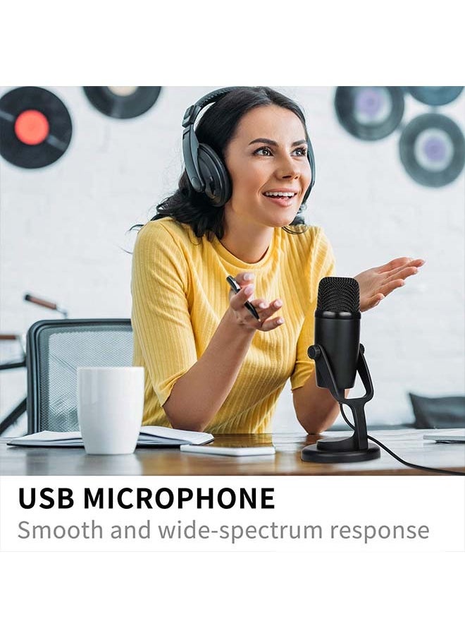 BOYA USB Condenser Microphone, BY-PM500 USB Studio Microphone for Windows, Mac & PC, with Detachable Stand for Vocals, YouTube Streaming, Gaming, Conference Call, ASMR, Podcast Video Recording