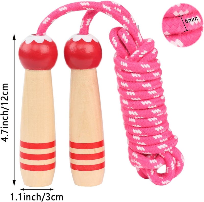 Ace one Jump Rope Kids, 7ft Adjustable Cotton Skipping Rope with Wooden Handle for Boys and Girls Fitness Outdoor Exercise - Image 5