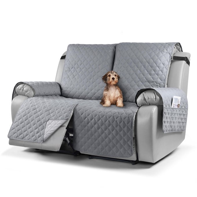 ARMCHAIR COVERS2 SEATER RECLINER COVERSWATERPROOF RECLINER SOFA PROTECTORANTI SLIP RECLINER SOFA COVERSRECLINING CHAIR COVERS FOR PETSARMCHAIR RECLINER COVER WITH POCKETLIGHT GREY
