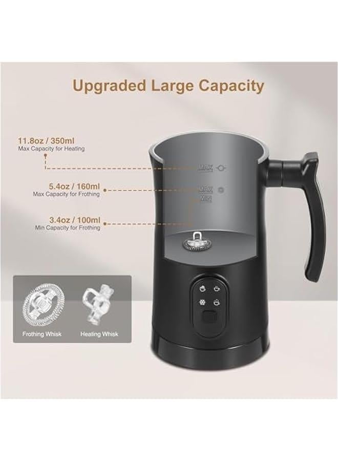 HOOKOR Electric Milk Frother, Automatic Milk Steamer 4 in 1 Milk Foam Maker,Milk Warmer Hot and Cold Milk Function Overheat Protection for Coffee Latte Cappuccino Hot Chocolates (Black)  - Image 2