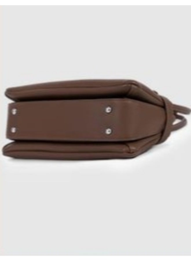 BAGCO Women’s Leather Shoulder Bag Burgundy – Stylish Handbag with Double Handles and Buckle Closure - Image 4