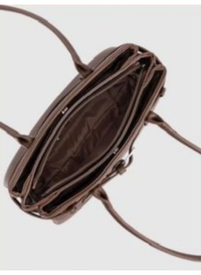 BAGCO Women’s Leather Shoulder Bag Burgundy – Stylish Handbag with Double Handles and Buckle Closure - Image 5