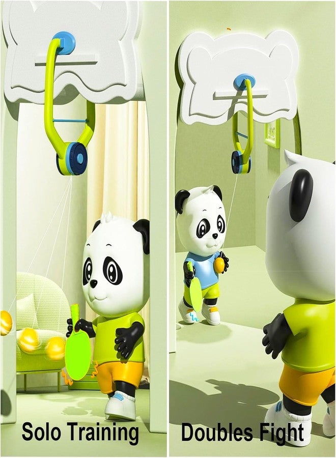 VGRASSP Door Frame Clamping Hanging Table Tennis Trainer Set Toy for Kids with 2 Rackets and 6 Ping Pong Balls - Self Training, Indoor Gaming Toy with Height Adjustable String - Color As Per Stock - Image 5