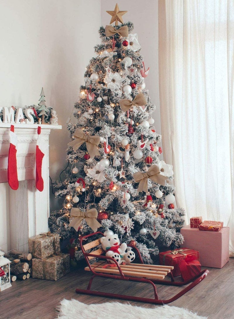 واي آند دي 2 Rolls Burlap Ribbon Jute Hessian Wired Wrapping for Crafts Decoration Floral Bows Craft (4CM*5M) - Image 5