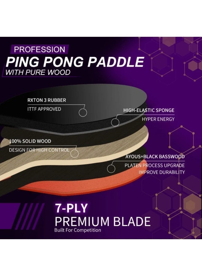 مضرب تنس طاولة احترافي 4 نجوم - للمنافسات والتدريب المتقدم - Image 3