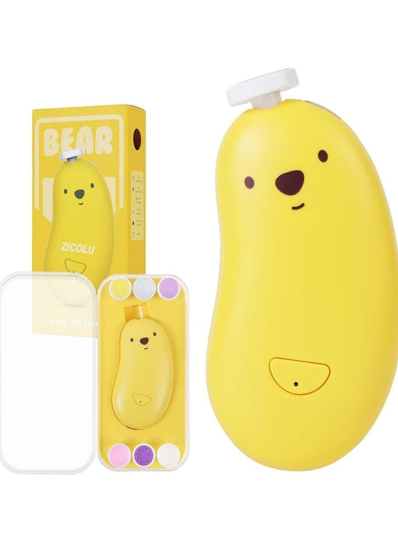 1 Set Yellow Electric Rechargeable Baby Nail File - Image 1