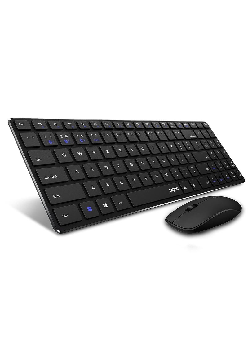FIPKA - Rapoo 9300m Multi-Device Bluetooth + 2.4Ghz Wireless Keyboard & Mouse Combo Ultra Slim Design - Image 1