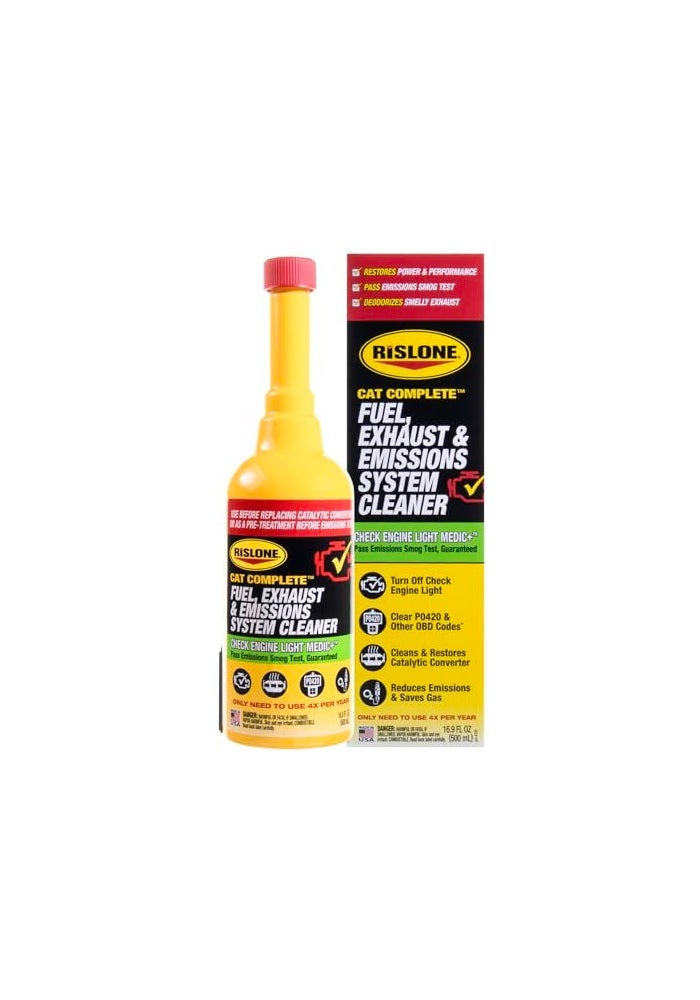 Rislone 4720 Cat Complete Fuel Exhaust and Emissions System Cleaner169 oz Cleans Catalytic Converter Reduces Emissions Saves Gas - Image 1