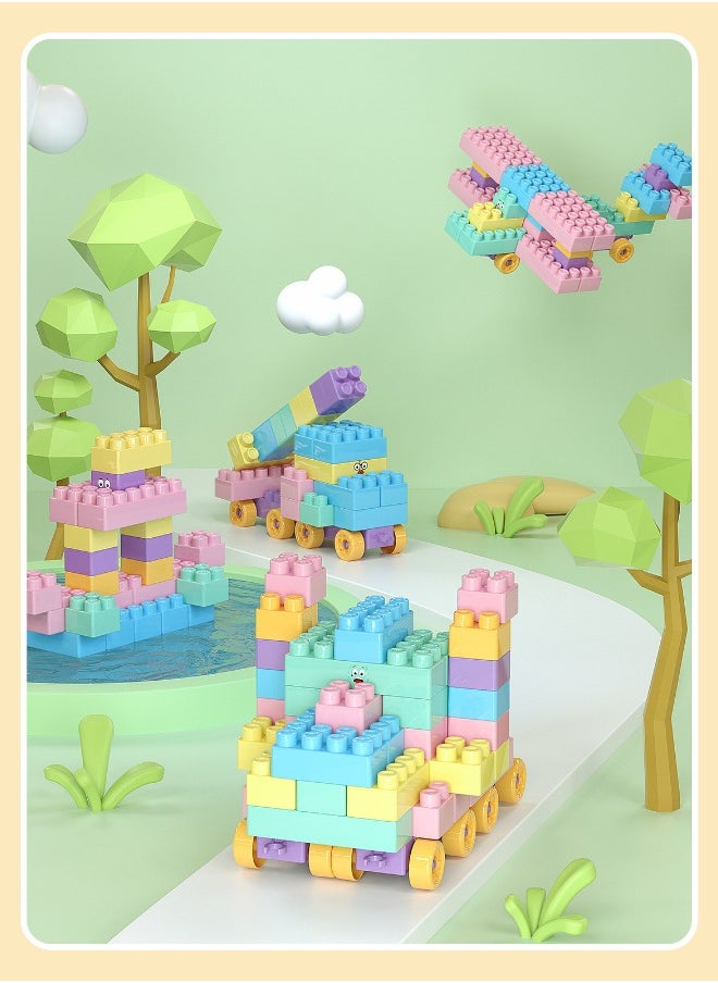 200PCS Macaron Color Building Blocks Set Educational STEM Building Toy, Creative Construction Block Toys Set Learning Playset Kit for Boys Girls, Child Brain Development Preschool Kindergarten Toy Age 3+