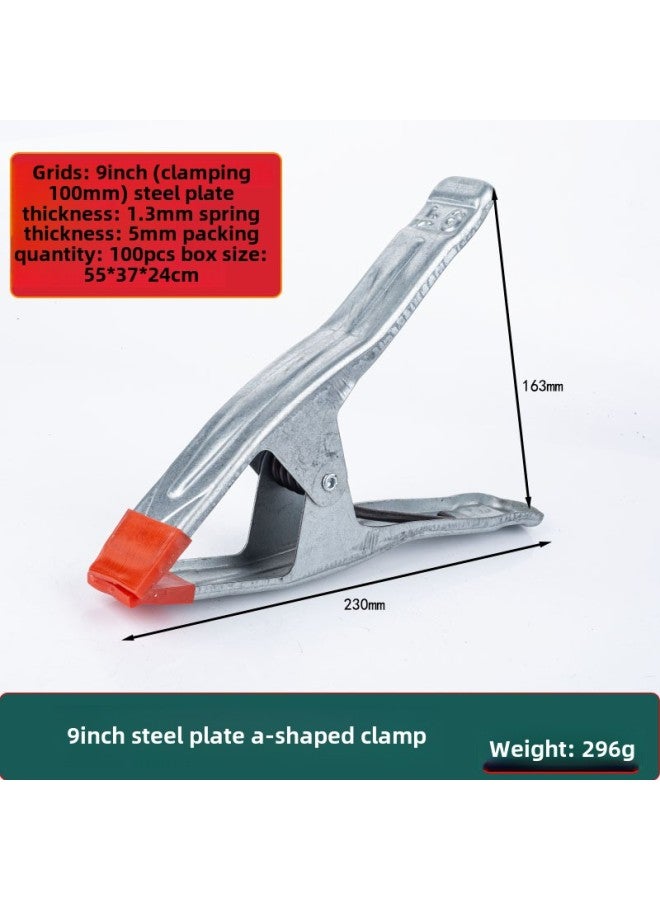 Strong Spring Steel Plate Clip A- Clip Woodworking Stone Holding Tool Thickened A- Clip Marble Tile Fixing Clip-Specification Model:9-inch A- Shaped Steel Plate Clip ]  - Image 1
