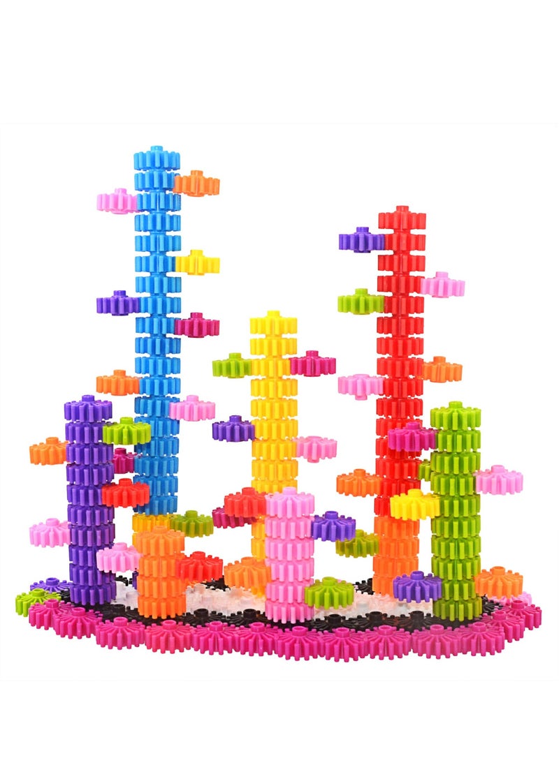 Gears Interlocking Learning Set STEM Construction Toy Kit Building Kids Interlocking Gears Toys for Preschool Kids Boys and Girls Aged 3 Up Creativity Kids Toys 180 Pcs 10 Colors - Image 1