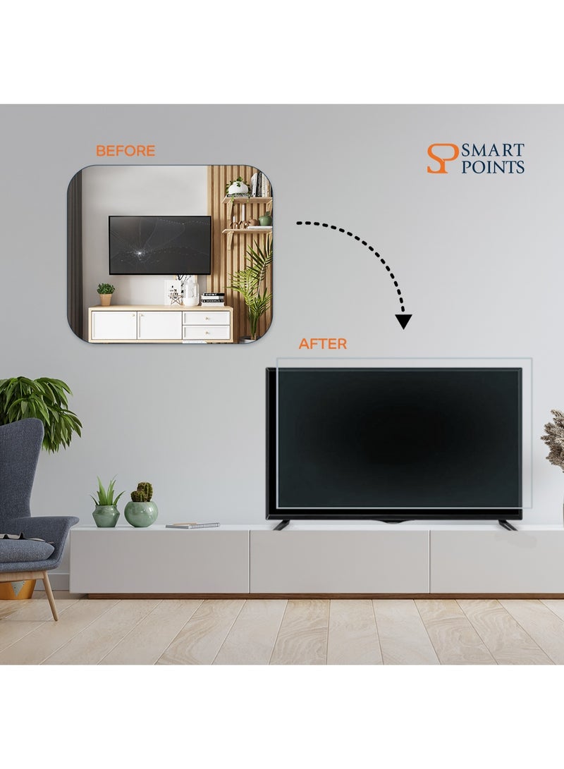 "سمارت بوينتس  " حامي شاشة التلفاز 50 بوصة – درع أكريليك مقاوم للكسر والخدوش، يحمي العين من الأشعة فوق البنفسجية، سهل التركيب (112 × 63 سم) - Image 5