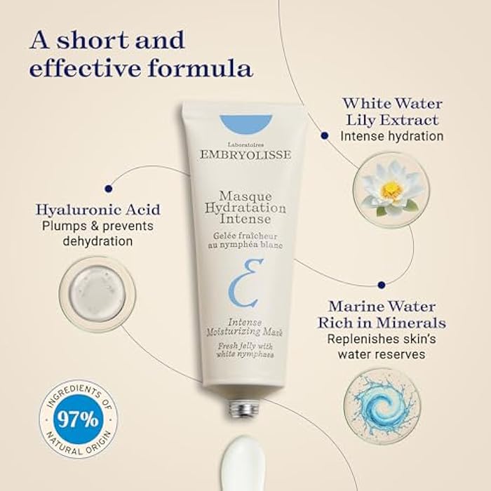 Embryolisse Intense Moisturizing Face Mask | Ultra-Hydrating Treatment with Hyaluronic Acid | Daily Skincare that Soothes, Plumps & Provides a Long-lasting Hydration, 1.7 Fl Oz - Image 4