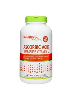 Ascorbic Acid Vitamin C Powder, 16 Oz | Pharmaceutical Grade L-Ascorbic Acid, 2000 Mg Per Serving | Essential Immune & Antioxidant Collagen Support Supplement | Vegan, Gluten & GMO Free