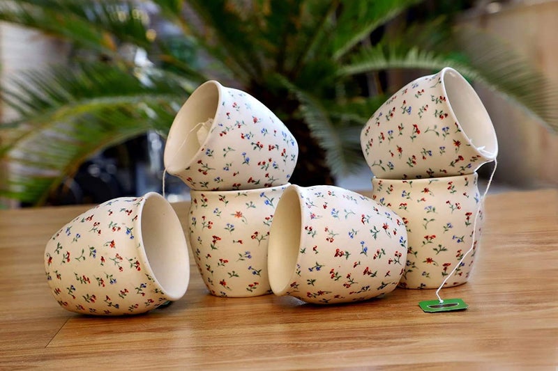 Crock Comforts Ceramic Handcrafted Stoneware Flower Chai KullarKulladCupsMugsKulladhTea CupsSet of 6160mlDishwasher Microwave SafeServing Tea Mugs for Coffee Milk TeaSF06 - Image 5