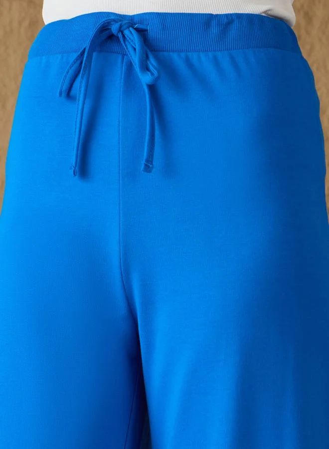 SASSAFRAS SASSAFRAS Mid Rise Terry Wide Leg Track Pants
