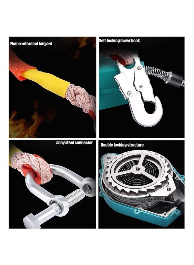 Self Retracting Lifeline, Fall Protection Self Retracting Shock Absorbing Lanyard Cable (150KG,3M) - Image 5