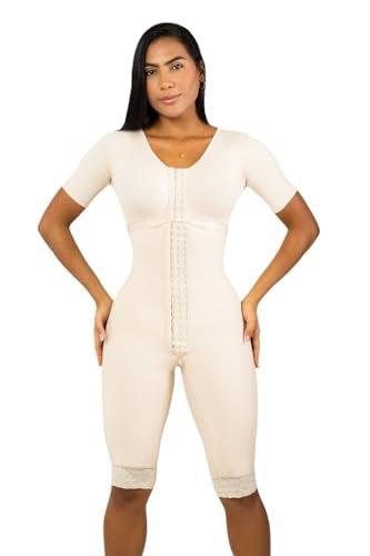 lipo express Stage 1 Post Surgery Colombian Faja- for Surgical Recovery BBL Lipo360 Tummytucks Faja Reductora Short Sleeves & Bra (White, 4X Large) - Image 1