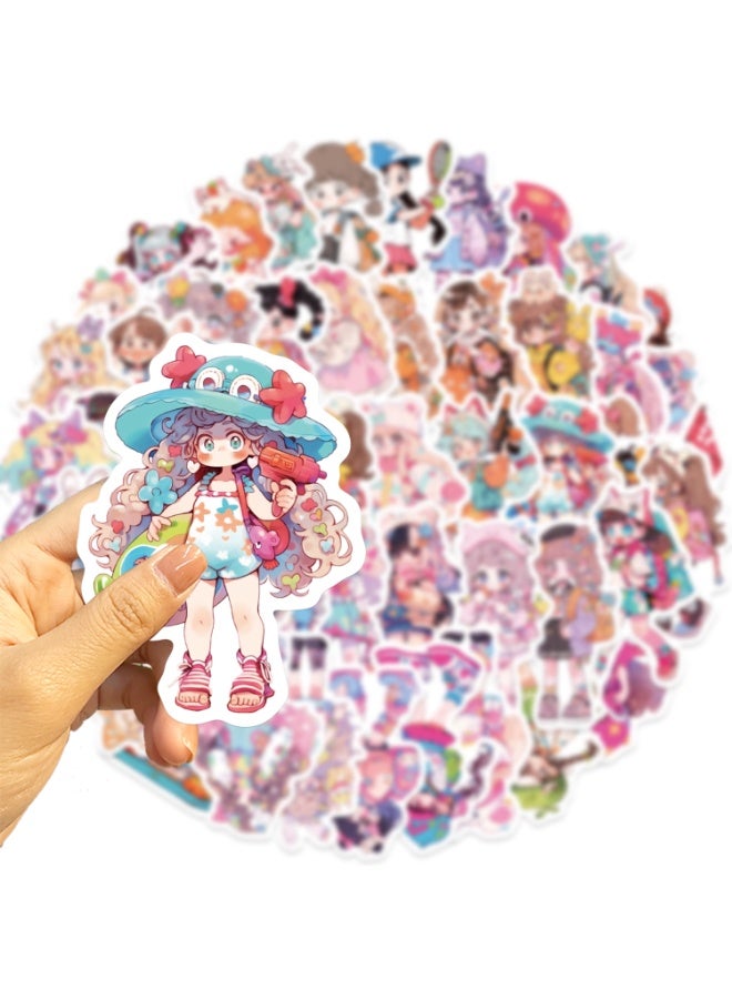 NIBEMINENT 50 Pcs A  Girl Deco Kit Waterproof Stickers, High Definition Printing Bright Colors, Suitable for Laptop Skateboard Luggage Water Bottle Guitar DIY - Image 3