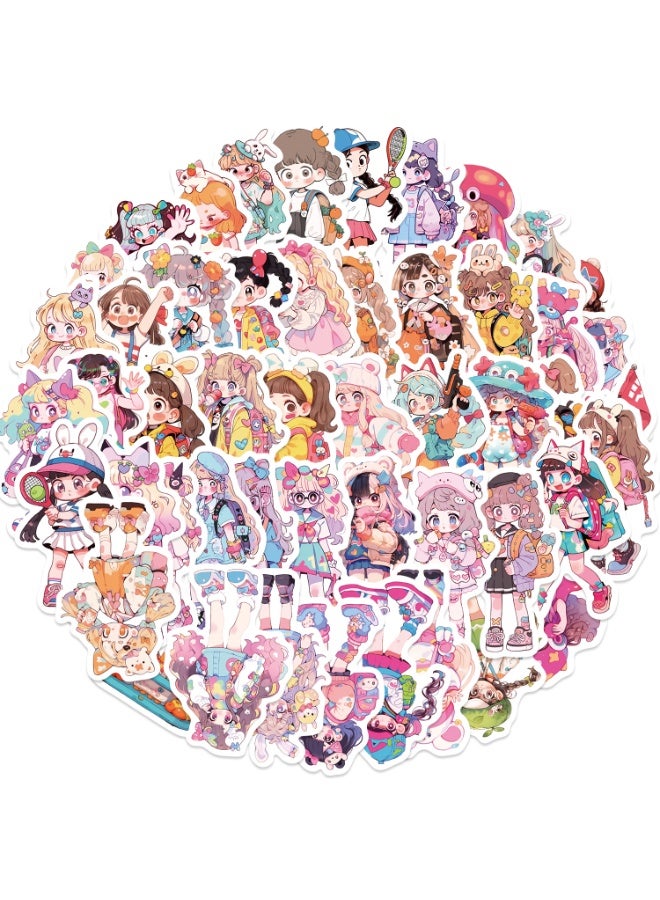 NIBEMINENT 50 Pcs A  Girl Deco Kit Waterproof Stickers, High Definition Printing Bright Colors, Suitable for Laptop Skateboard Luggage Water Bottle Guitar DIY - Image 2