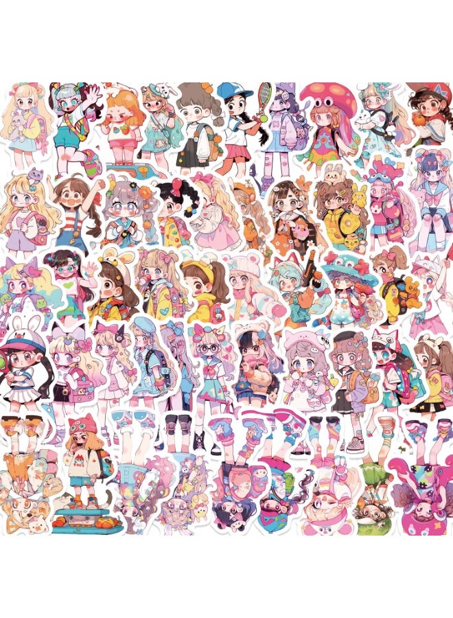 NIBEMINENT 50 Pcs A  Girl Deco Kit Waterproof Stickers, High Definition Printing Bright Colors, Suitable for Laptop Skateboard Luggage Water Bottle Guitar DIY - Image 1