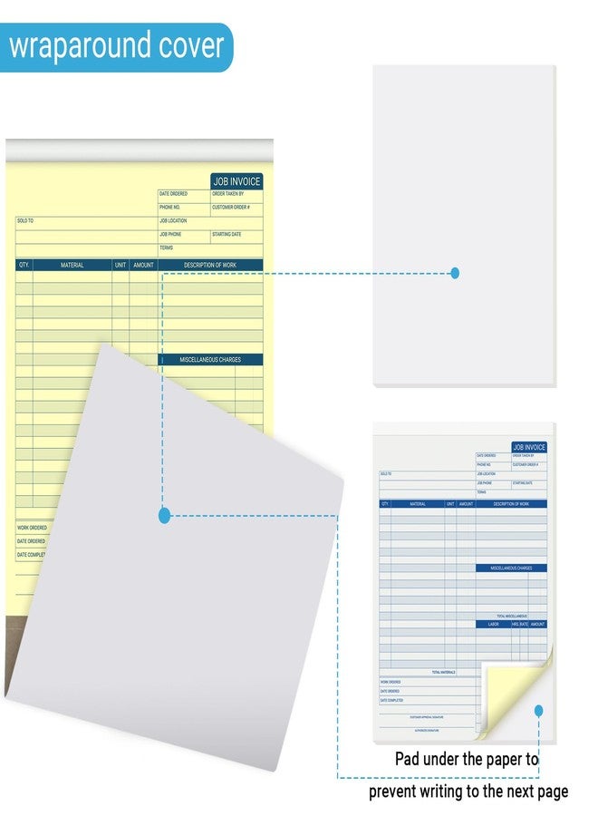 suituts Job Invoice Book/Forms, 8.5X11 Inch, 50 Sets, 2 Part Carbonless - Image 3