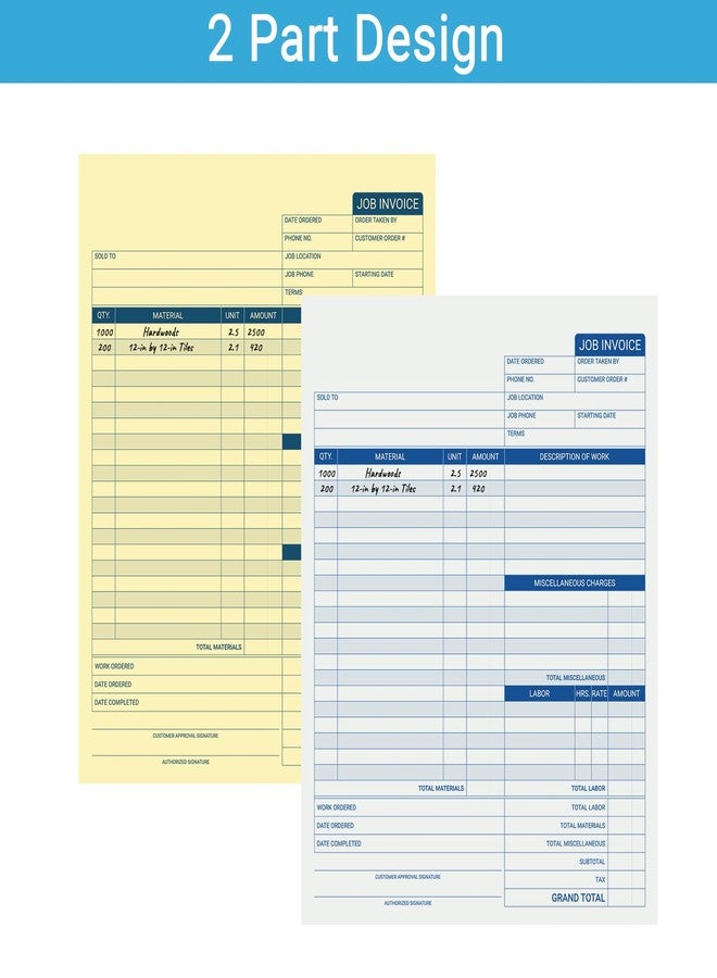 suituts Job Invoice Book/Forms, 8.5X11 Inch, 50 Sets, 2 Part Carbonless - Image 5