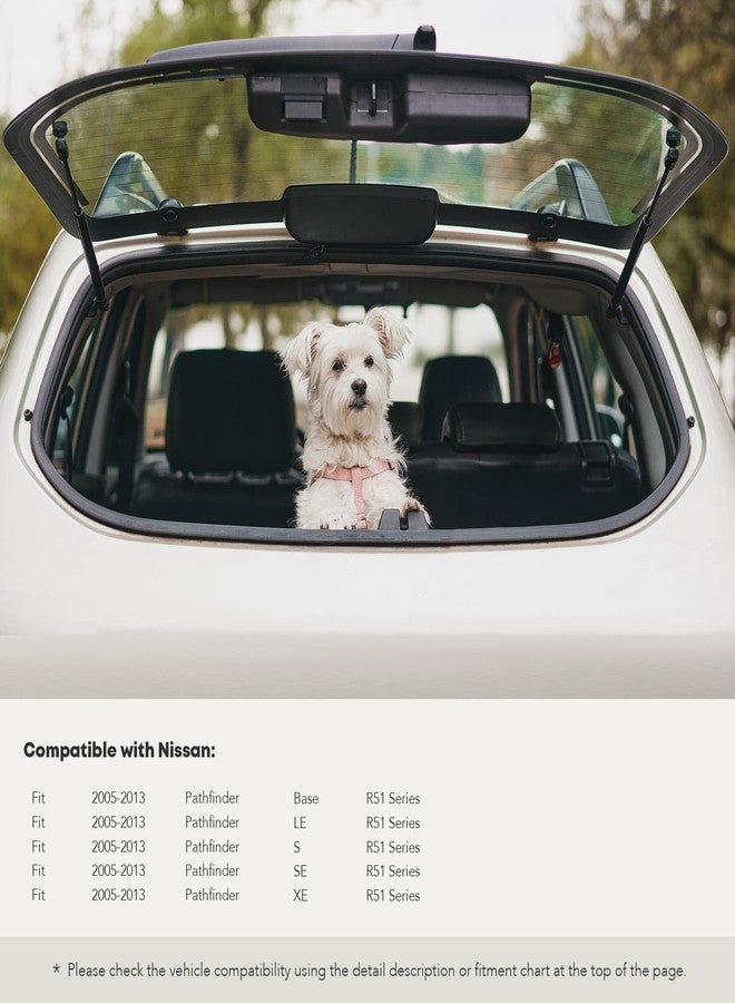 YHTAUTO قطعتان من دعامات رفع زجاج النافذة الخلفية تعملان بالغاز، بديلة لسيارة نيسان باثفايندر R51 موديلات 2005-2013 - Image 2