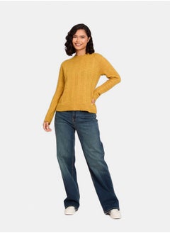 Premoda Women Pullover Regular Destroyed Yellow  - Image 1