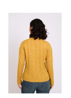 Premoda Women Pullover Regular Destroyed Yellow  - Image 3