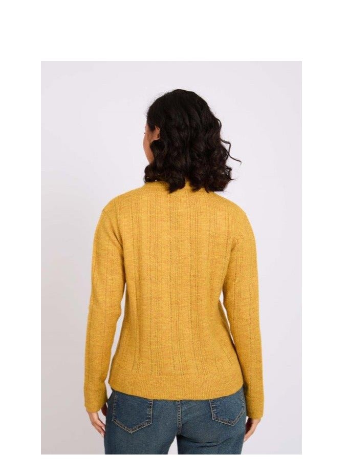 Premoda Women Pullover Regular Destroyed Yellow  - Image 3